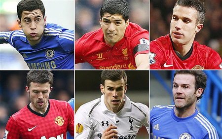 6 gương mặt xuất sắc nhất Premier League 2012-2013 theo đề cử của PFA.